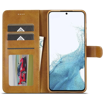 LC.IMEEKE For Samsung Galaxy A35 5G Cell Phone Case Calf Texture Stand PU Leather Wallet Cover
