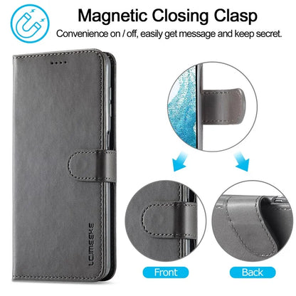 LC.IMEEKE For Samsung Galaxy A35 5G Cell Phone Case Calf Texture Stand PU Leather Wallet Cover