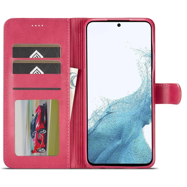 LC.IMEEKE For Samsung Galaxy A35 5G Cell Phone Case Calf Texture Stand PU Leather Wallet Cover