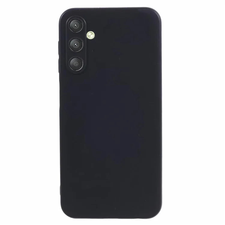 For Samsung Galaxy A24 4G (162.1 x 77.6 x 8.3mm) Cell Phone Case Soft TPU Black Glossy Cover with Precise Lens Cutout