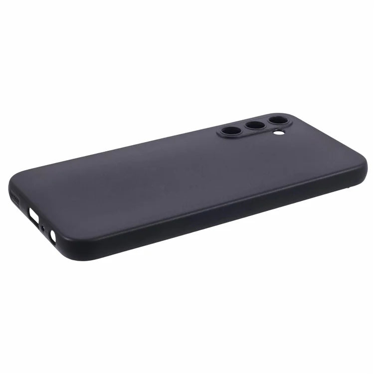 For Samsung Galaxy A24 4G (162.1 x 77.6 x 8.3mm) Cell Phone Case Soft TPU Black Glossy Cover with Precise Lens Cutout
