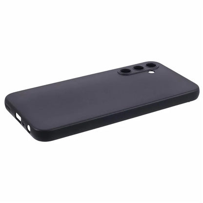 For Samsung Galaxy A24 4G (162.1 x 77.6 x 8.3mm) Cell Phone Case Soft TPU Black Glossy Cover with Precise Lens Cutout