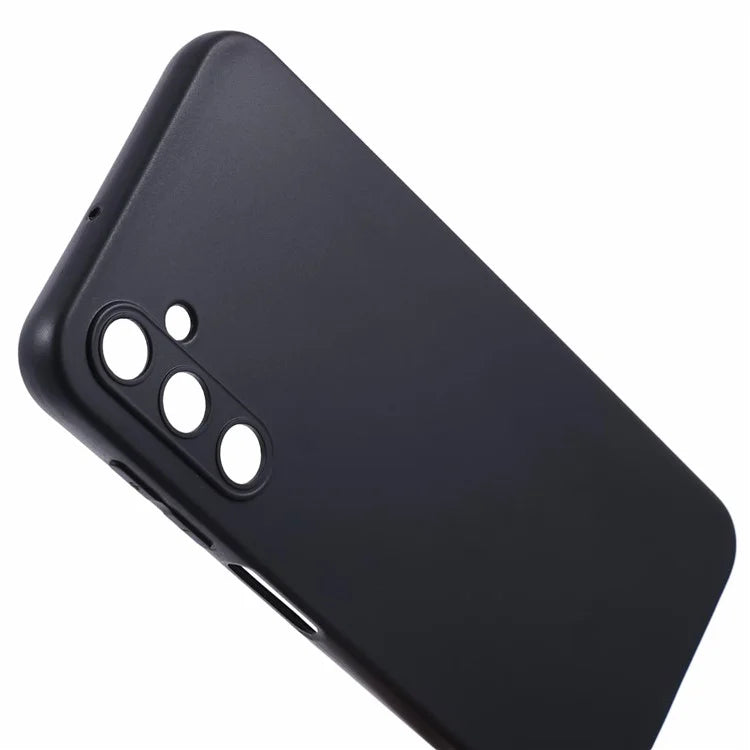 For Samsung Galaxy A24 4G (162.1 x 77.6 x 8.3mm) Cell Phone Case Soft TPU Black Glossy Cover with Precise Lens Cutout