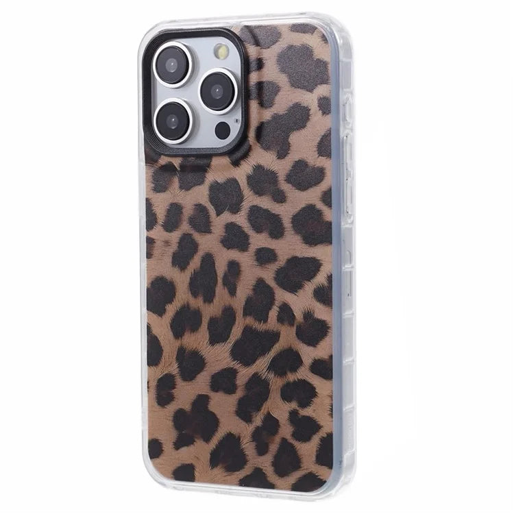 For iPhone 13 Pro Max Leopard Pattern Case SDT Series TPU+Acrylic Protective Cover