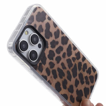 For iPhone 13 Pro Max Leopard Pattern Case SDT Series TPU+Acrylic Protective Cover