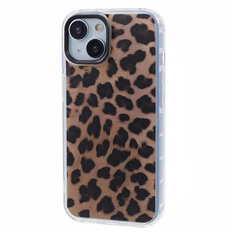 SDT Series For iPhone 13 Case Leopard Pattern TPU+Acrylic Shockproof Phone Cover