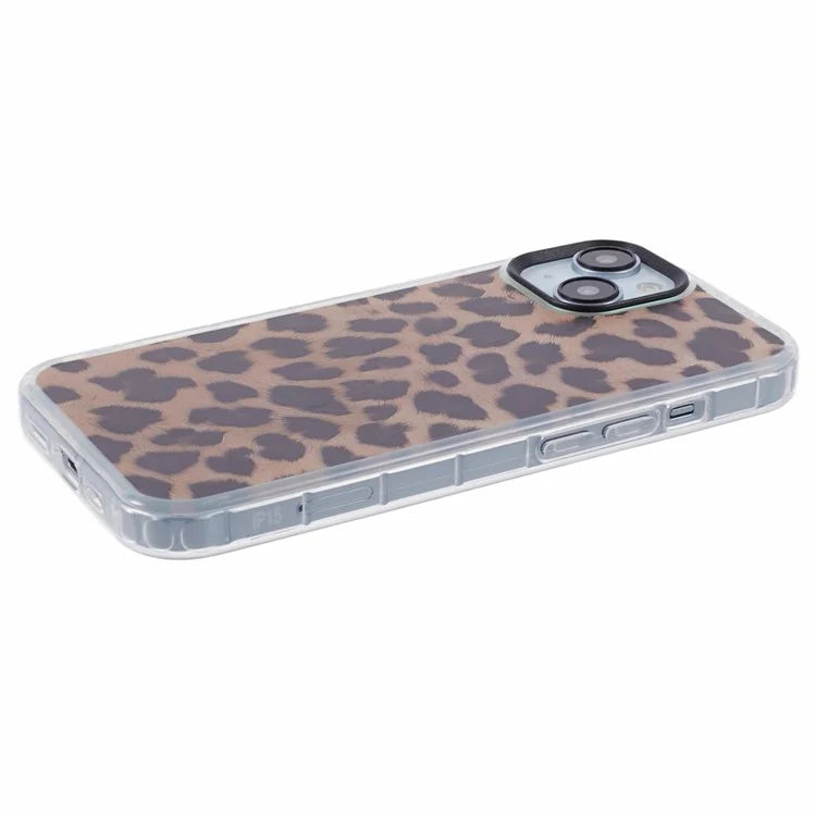 SDT Series For iPhone 13 Case Leopard Pattern TPU+Acrylic Shockproof Phone Cover
