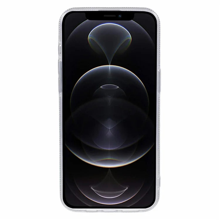 For iPhone 12 / 12 Pro Case TPU+Acrylic IMD Laser Pattern Slim Phone Case