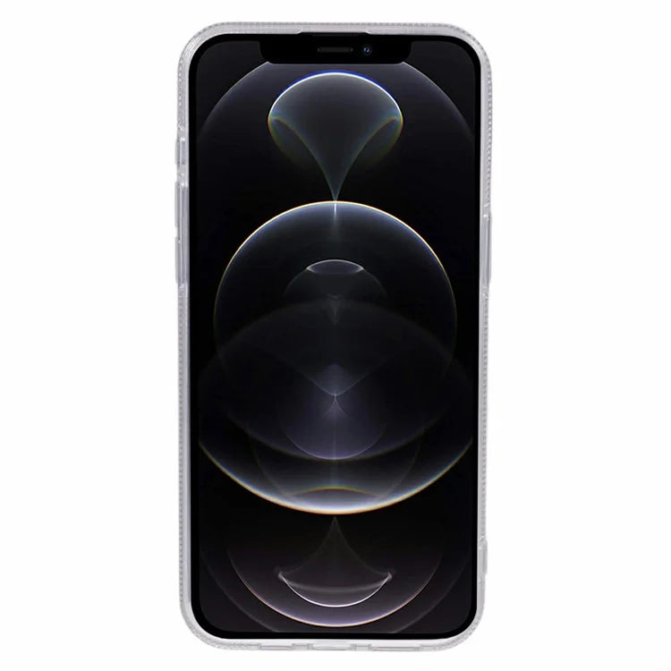 For iPhone 12 / 12 Pro Case TPU+Acrylic IMD Laser Pattern Slim Phone Case