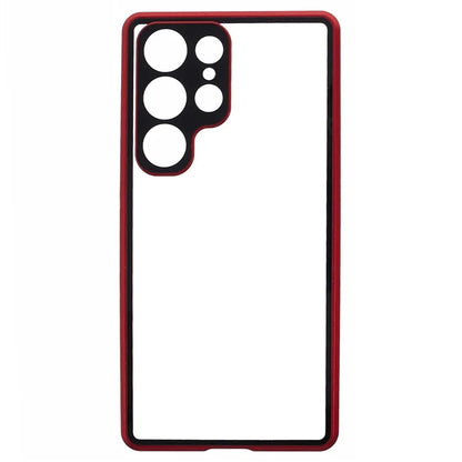 For Samsung Galaxy S23 Ultra Anti Peeping Case Tempered Glass Magnetic Adsorption Metal Frame Phone Cover