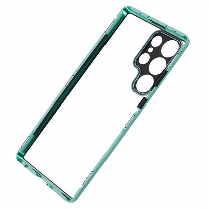 For Samsung Galaxy S23 Ultra Anti Peeping Case Tempered Glass Magnetic Adsorption Metal Frame Phone Cover