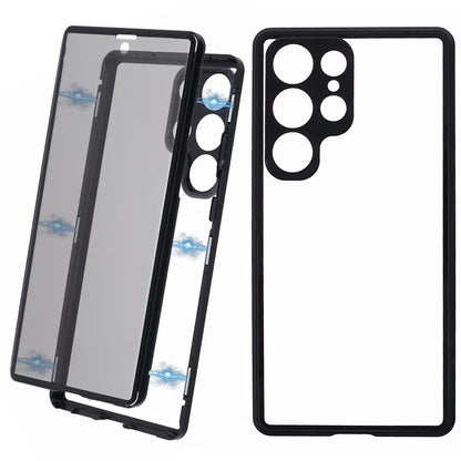 For Samsung Galaxy S23 Ultra Anti Peeping Case Tempered Glass Magnetic Adsorption Metal Frame Phone Cover