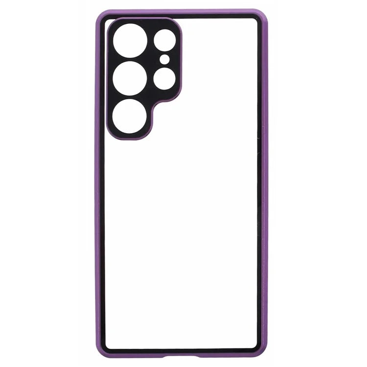 For Samsung Galaxy S23 Ultra Anti Peeping Case Tempered Glass Magnetic Adsorption Metal Frame Phone Cover