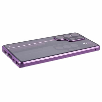 For Samsung Galaxy S23 Ultra Anti Peeping Case Tempered Glass Magnetic Adsorption Metal Frame Phone Cover