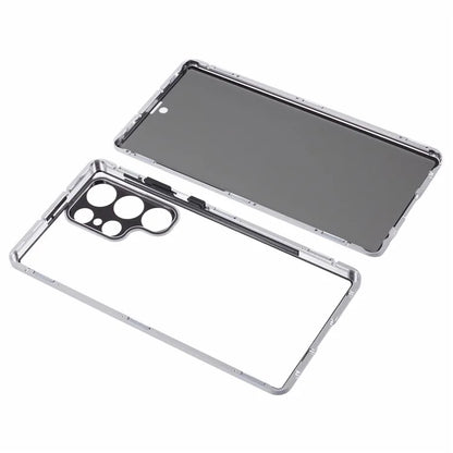 For Samsung Galaxy S23 Ultra Anti Peeping Case Tempered Glass Magnetic Adsorption Metal Frame Phone Cover