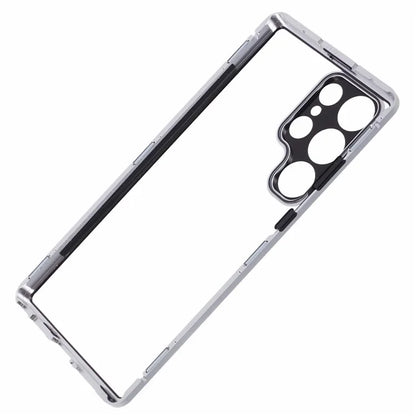 For Samsung Galaxy S23 Ultra Anti Peeping Case Tempered Glass Magnetic Adsorption Metal Frame Phone Cover