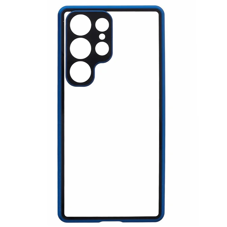 For Samsung Galaxy S23 Ultra Anti Peeping Case Tempered Glass Magnetic Adsorption Metal Frame Phone Cover