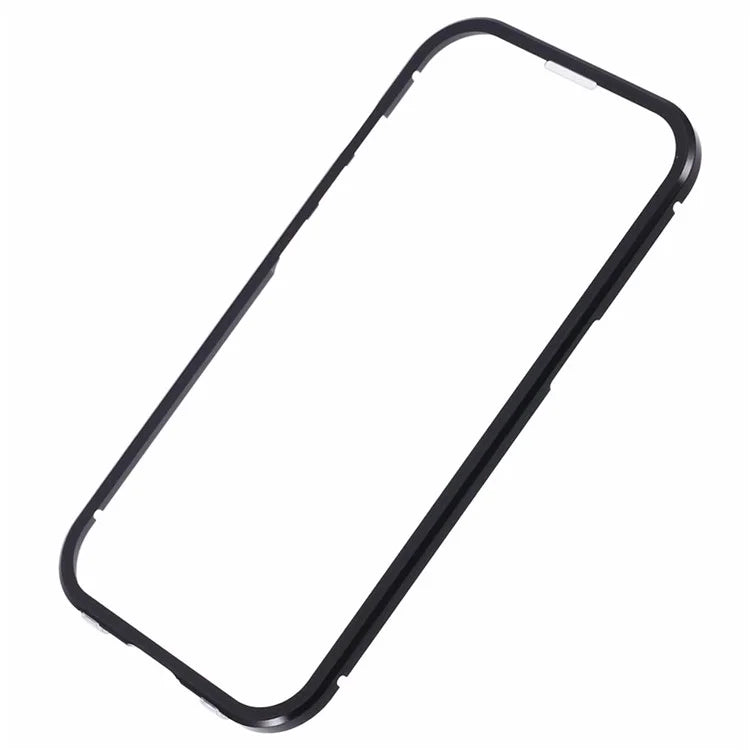 For iPhone 14 Plus Double-Sided Tempered Glass Phone Case with Magnetic Adsorption Metal Frame