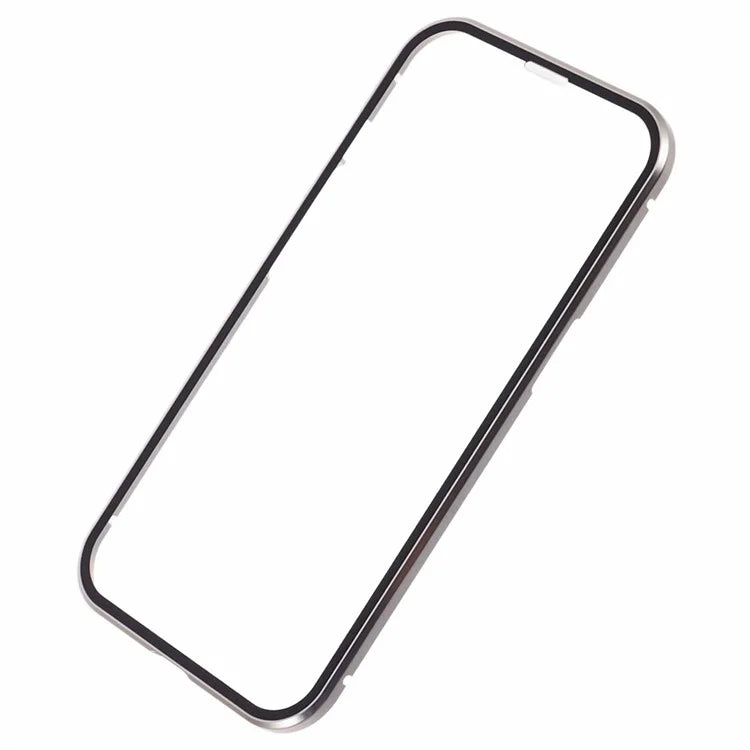 For iPhone 14 Plus Double-Sided Tempered Glass Phone Case with Magnetic Adsorption Metal Frame