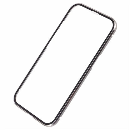 For iPhone 14 Plus Double-Sided Tempered Glass Phone Case with Magnetic Adsorption Metal Frame