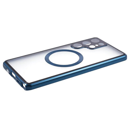 For Samsung Galaxy S22 Ultra 5G Double Sided Clear Case Tempered Glass Phone Cover Magnetic Adsorption