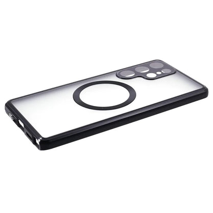 For Samsung Galaxy S22 Ultra 5G Double Sided Clear Case Tempered Glass Phone Cover Magnetic Adsorption