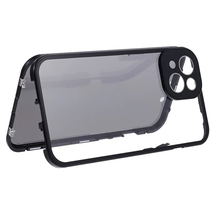 Anti-Peeping Case For iPhone 14 Magnetic Adsorption Frame+Tempered Glass Phone Cover