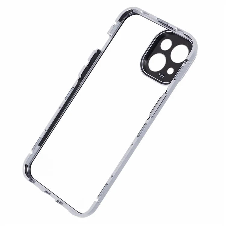 Anti-Peeping Case For iPhone 14 Magnetic Adsorption Frame+Tempered Glass Phone Cover