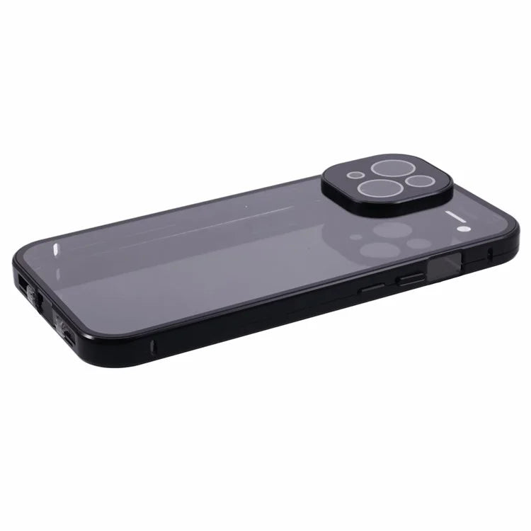 Anti-Peeping Case For iPhone 14 Magnetic Adsorption Frame+Tempered Glass Phone Cover
