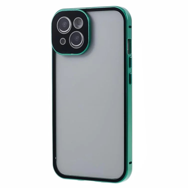 For iPhone 14 Plus Magnetic Privacy Case Tempered Glass Double-sided Phone Cover