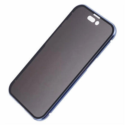 For iPhone 14 Plus Magnetic Privacy Case Tempered Glass Double-sided Phone Cover
