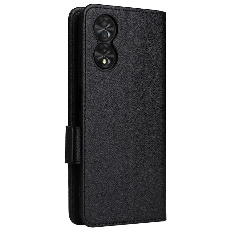 For TCL 40 NxtPaper Case Shockproof Litchi Texture PU Leather Wallet Phone Cover with Strap