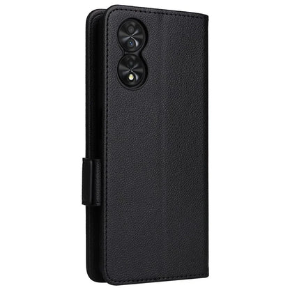 For TCL 40 NxtPaper Case Shockproof Litchi Texture PU Leather Wallet Phone Cover with Strap
