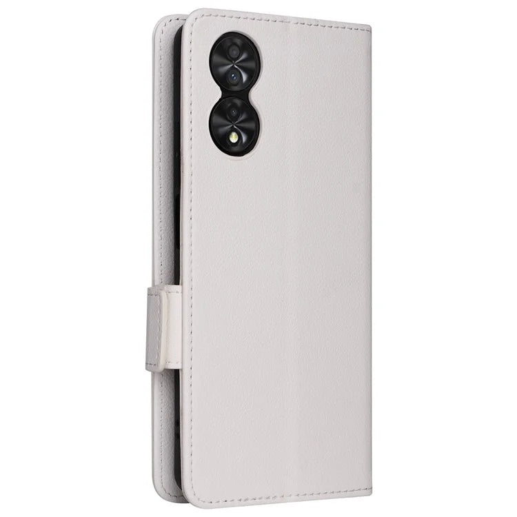 For TCL 40 NxtPaper Case Shockproof Litchi Texture PU Leather Wallet Phone Cover with Strap