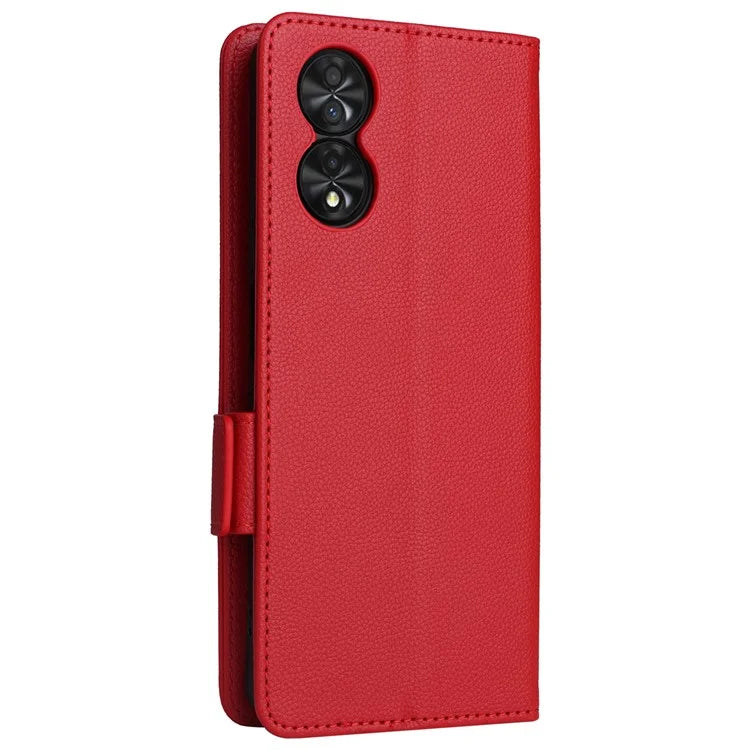 For TCL 40 NxtPaper Case Shockproof Litchi Texture PU Leather Wallet Phone Cover with Strap