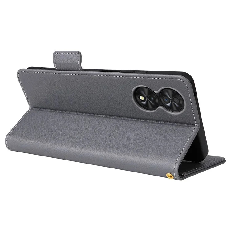 For TCL 40 NxtPaper Case Shockproof Litchi Texture PU Leather Wallet Phone Cover with Strap