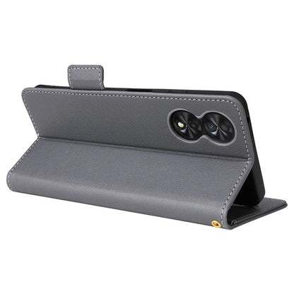 For TCL 40 NxtPaper Case Shockproof Litchi Texture PU Leather Wallet Phone Cover with Strap