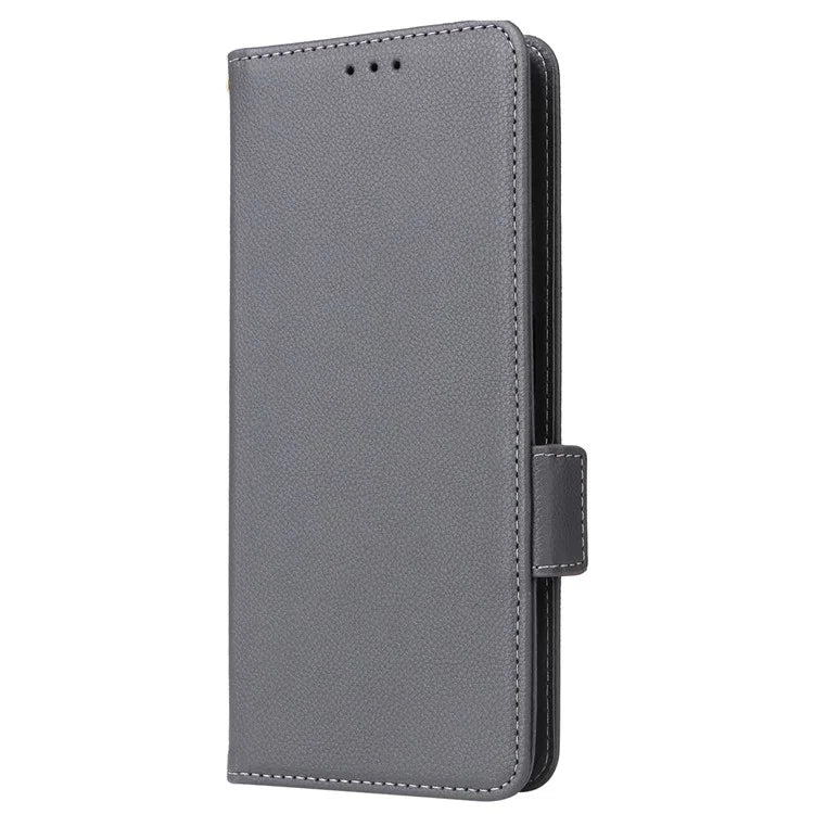 For TCL 40 NxtPaper Case Shockproof Litchi Texture PU Leather Wallet Phone Cover with Strap