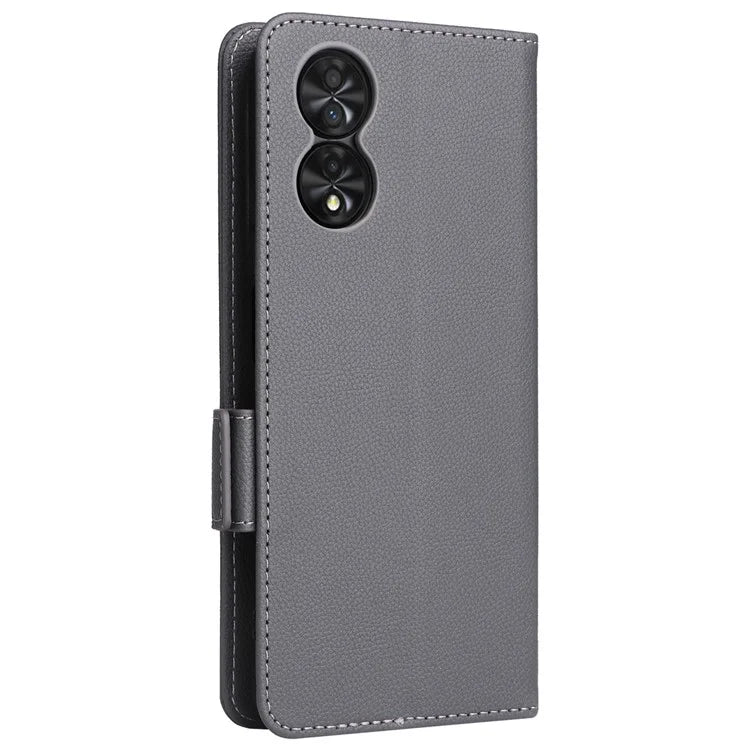 For TCL 40 NxtPaper Case Shockproof Litchi Texture PU Leather Wallet Phone Cover with Strap