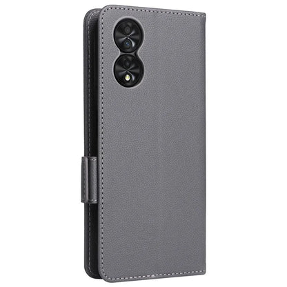 For TCL 40 NxtPaper Case Shockproof Litchi Texture PU Leather Wallet Phone Cover with Strap