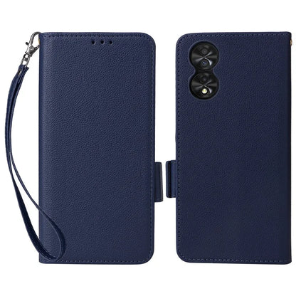 For TCL 40 NxtPaper Case Shockproof Litchi Texture PU Leather Wallet Phone Cover with Strap