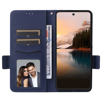 For TCL 40 NxtPaper Case Shockproof Litchi Texture PU Leather Wallet Phone Cover with Strap