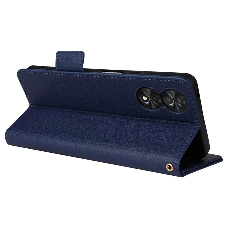 For TCL 40 NxtPaper Case Shockproof Litchi Texture PU Leather Wallet Phone Cover with Strap