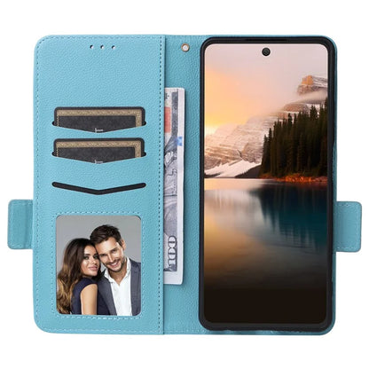 For TCL 40 NxtPaper Case Shockproof Litchi Texture PU Leather Wallet Phone Cover with Strap