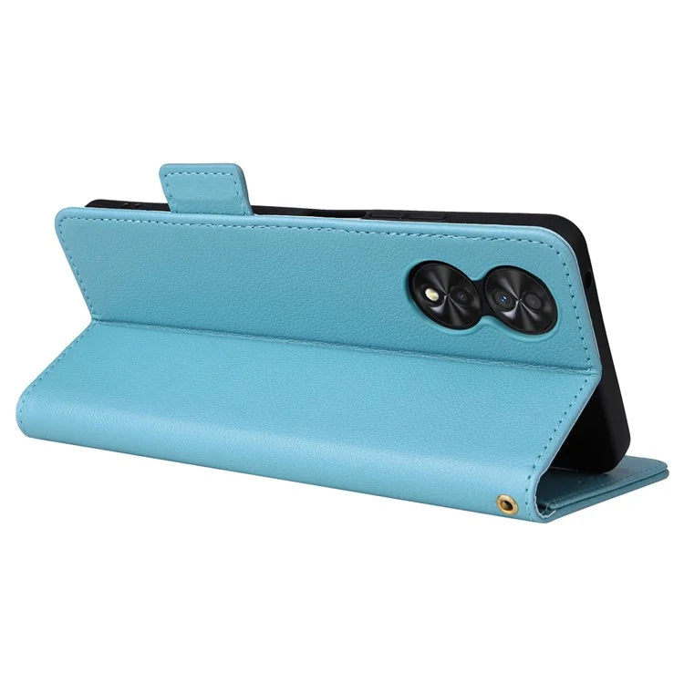 For TCL 40 NxtPaper Case Shockproof Litchi Texture PU Leather Wallet Phone Cover with Strap