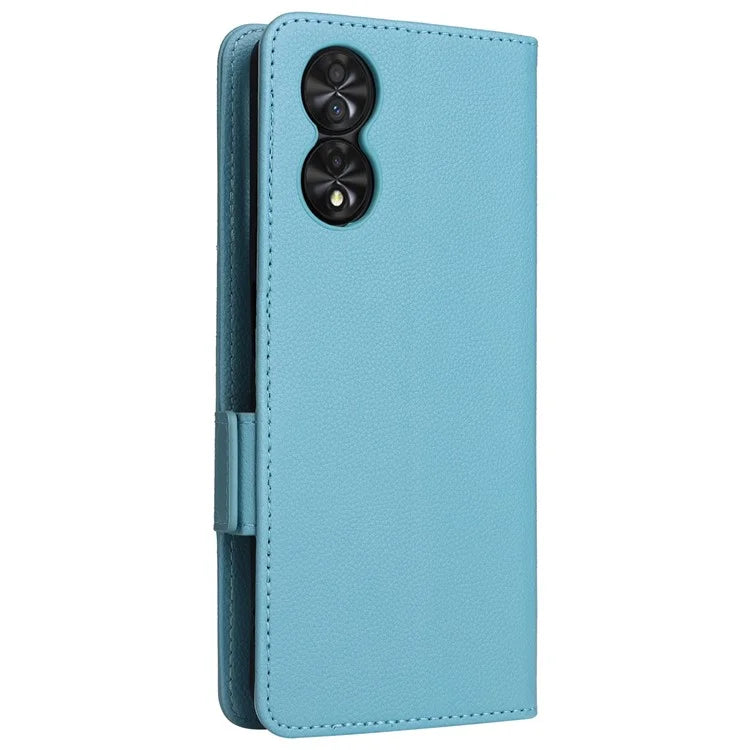 For TCL 40 NxtPaper Case Shockproof Litchi Texture PU Leather Wallet Phone Cover with Strap