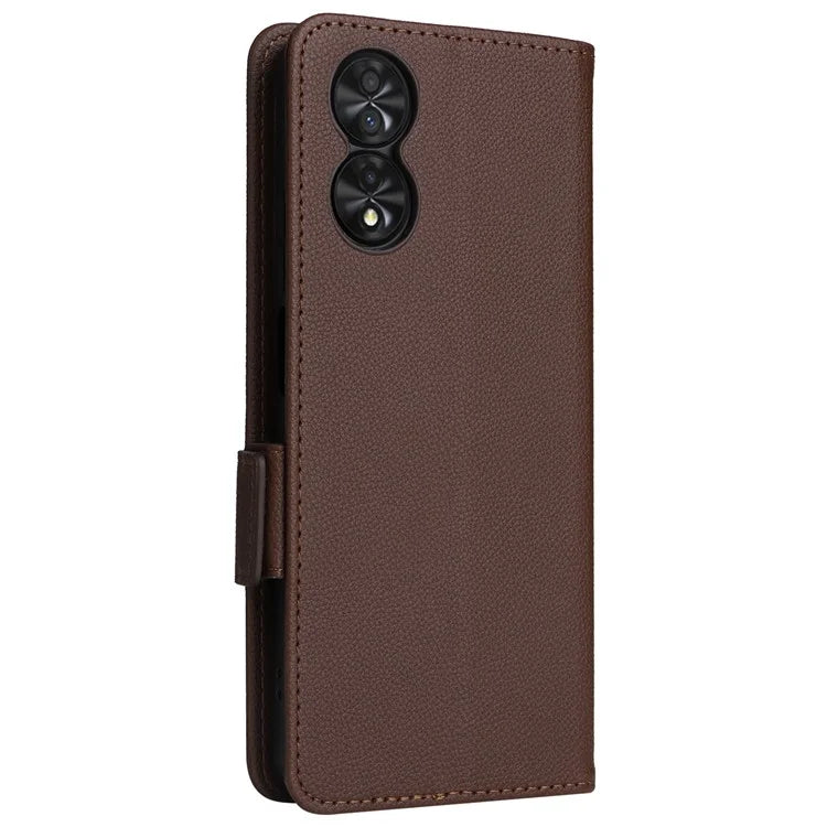 For TCL 40 NxtPaper Case Shockproof Litchi Texture PU Leather Wallet Phone Cover with Strap
