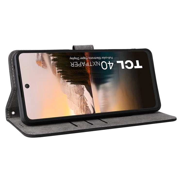 For TCL 40 NxtPaper Stand Folio Phone Case with RFID Blocking 3 Card Slot