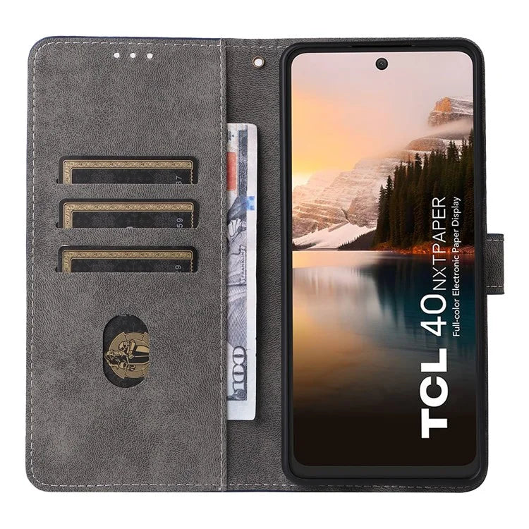 For TCL 40 NxtPaper Stand Folio Phone Case with RFID Blocking 3 Card Slot