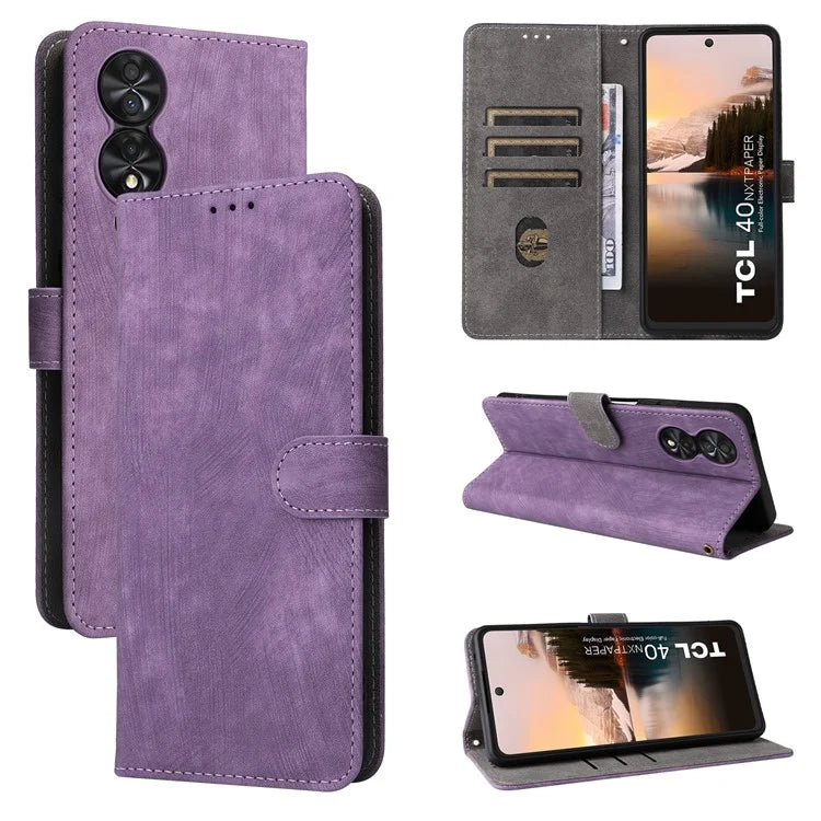 For TCL 40 NxtPaper Stand Folio Phone Case with RFID Blocking 3 Card Slot